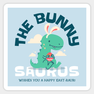 Happy Easter Cute Dinosaur Easter Egg Hunt Sticker